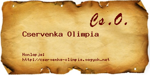 Cservenka Olimpia névjegykártya